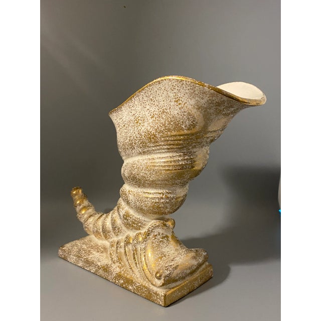 1940s Mid-Century Modern Ceramic Cornucopia Vase For Sale - Image 5 of 10