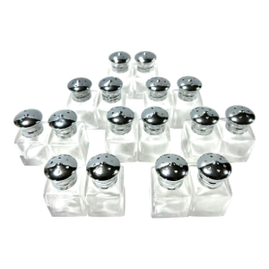 Vintage Individual Glass Salt & Pepper Shakers – Mid Century Japan Tableware, Set of 16