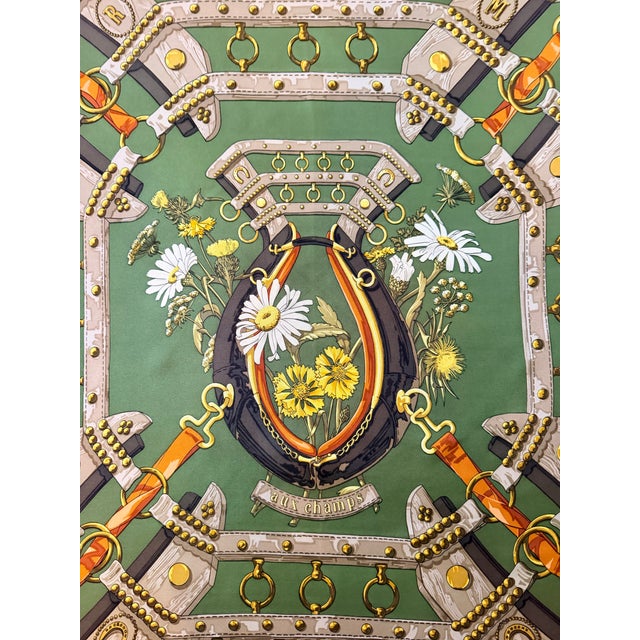Hermès Aux Champs 1990 Silk Scarf Designed by Cathy Latham For Sale - Image 9 of 12