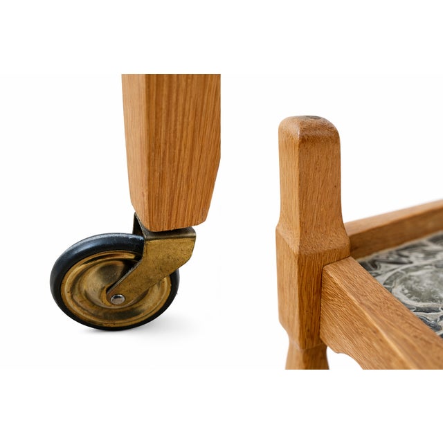 1970s Danish Oak Coffee Table with Ceramic Art Tiles by Henry Kjærnulf for EG Kvalitetsmöbel, 1960s For Sale - Image 5 of 9