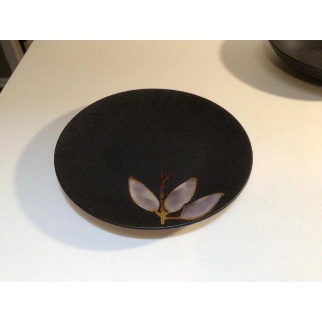 Asian Style, Black Ceramic Plates - Set of Four For Sale - Image 4 of 10