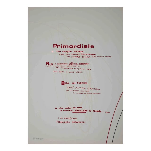 Ennio Pouchard, Visual Poem, Original Screen Print, 1970 For Sale