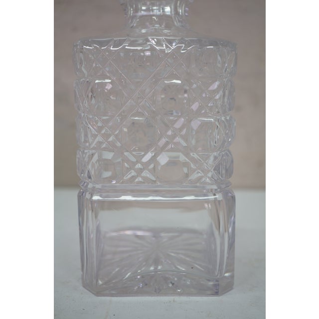 Glass Vintage American Cut Crystal Liquor Wine Bar Bottle Decanter For Sale - Image 7 of 14