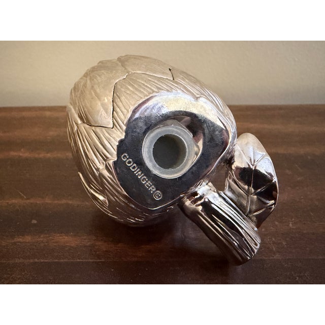 Silver Godinger Silver-Plated Artichoke Salt and Pepper Shakers, Vintage Pair For Sale - Image 8 of 8