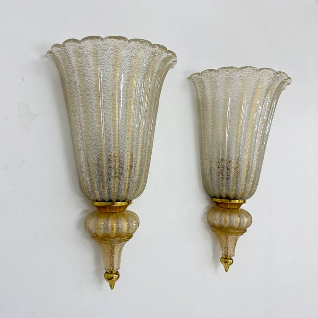 Wall Lamps Sconce Murano Glass from Barovier & Toso, 1970s, Set of 2 For Sale - Image 13 of 18
