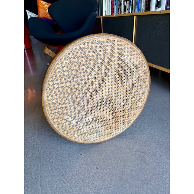 Vintage CCFM Bentwood Martini Table Mid Century Modern Cane Rattan Side Stand Thonet Style For Sale - Image 9 of 14
