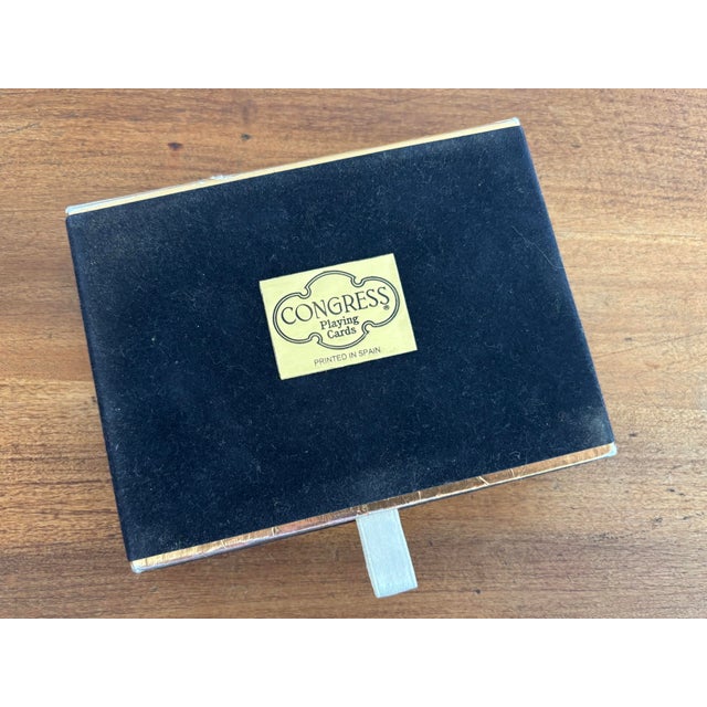 Vintage 1980s Floral Botanical Playing Cards Double Deck in Velvet Case by Congress For Sale - Image 4 of 5