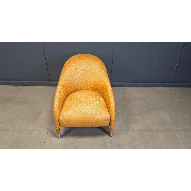 Braided Leather Armchair by Antonio Citterio, 1980s For Sale - Image 11 of 13