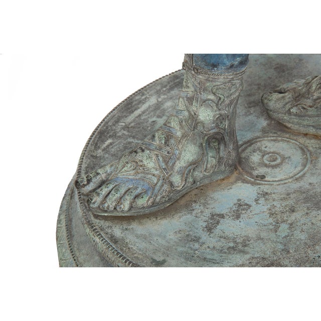 Fine Italian Grand Tour Antique Bronze Sculpture Statue of Narcissus of Pompeii For Sale - Image 13 of 18