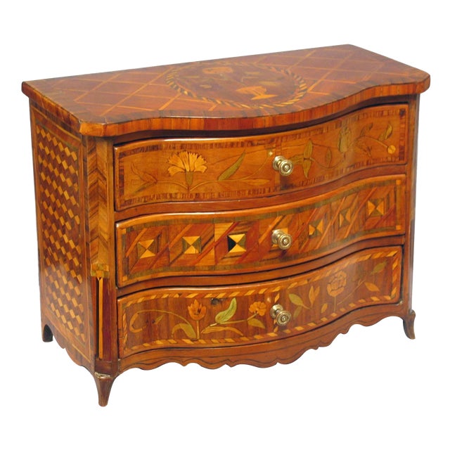 Mid 18th Century Rococo South German Miniature Marquetry And Parquetry Commode