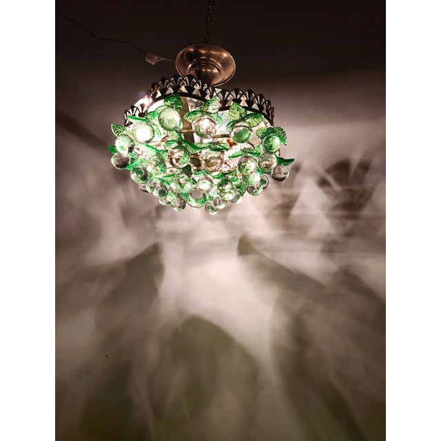 Vintage Italian Crystal Ceiling Lamp, 1960s For Sale - Image 9 of 18
