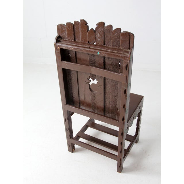 Vintage American Southwesternwood Chair For Sale - Image 9 of 12