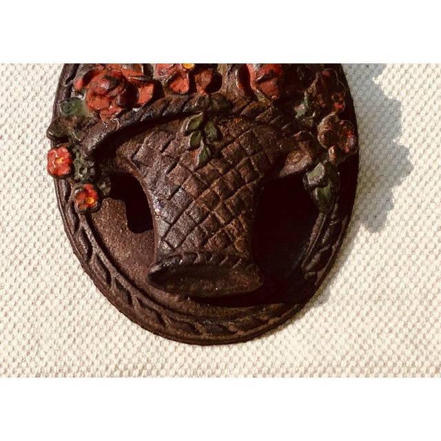 Metal Hubley Cast Iron Floral Basket Door Knocker - American Victorian For Sale - Image 7 of 12
