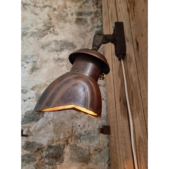 Art Deco Copper Wall Lamp with Prismatic Glass Reflector, 1920s For Sale - Image 12 of 18