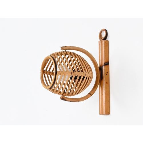 French Riviera Adjustable Sconces in Rattan by Louis Sognot, 1960s, Set of 2 For Sale - Image 13 of 16