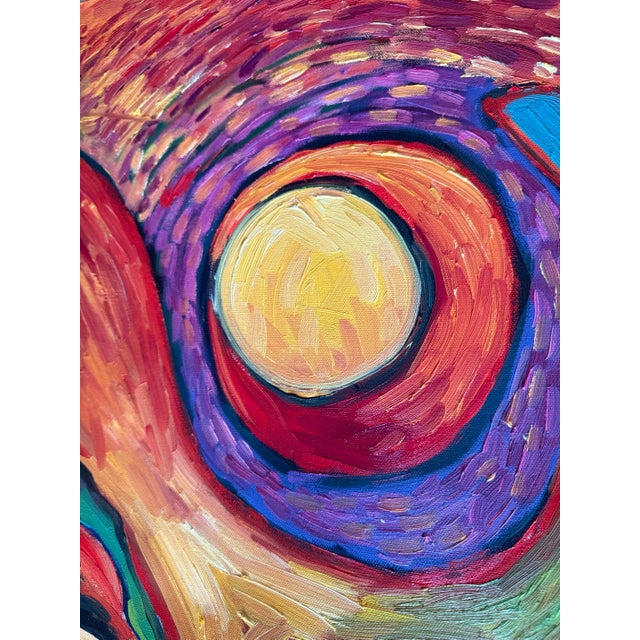 2000 - 2009 2000s Debbie Tomassi ‘Moon Over Paris’ Original Oil Painting on Stretched Canvas - Signed For Sale - Image 5 of 12