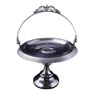 Victorian Aesthetic Movement Pairpoint Silver Plate Cake Basket Circa 1870 For Sale