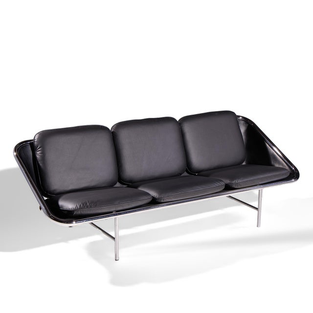 George Nelson for Herman Miller Mid Century Leather and Chrome Sling Sofa For Sale - Image 9 of 9