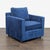 This Crate & Barrel lounge chair features a deep blue velvet fabric and a clean, modern design. The plush seat and back...