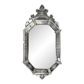 Vintage Octagonal Beveled Venetian Mirror, Circa 1940’s For Sale