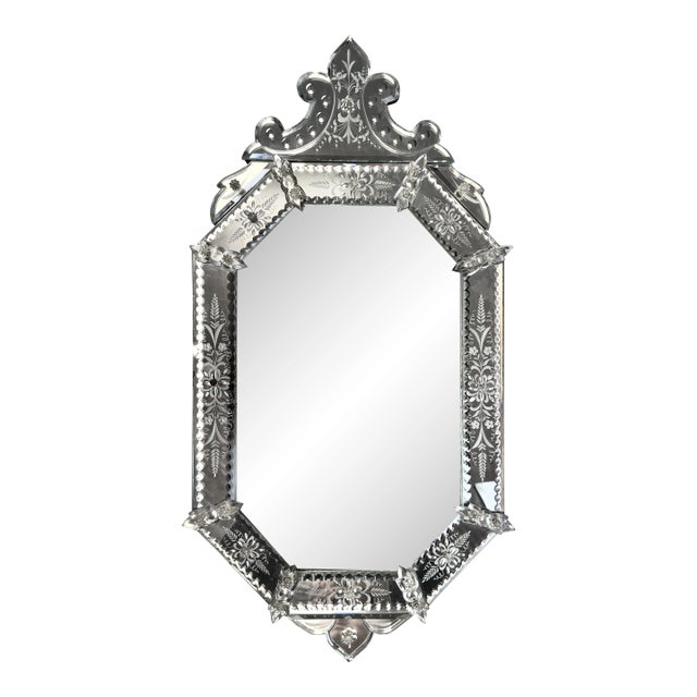 Vintage Octagonal Beveled Venetian Mirror, Circa 1940’s For Sale