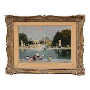 Oil on Canvas Luxembourg Gardens Fountain