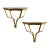 Brass Shell Motif Hanging Wall Shelves - Set of 2 India For Sale