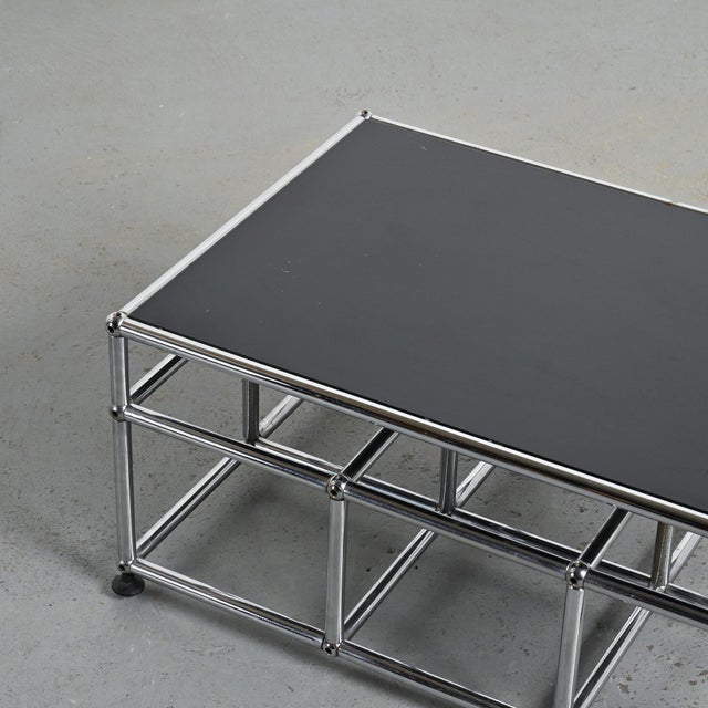 Black Vintage Swiss Coffee Table from USM Haller, 1970 For Sale - Image 8 of 11