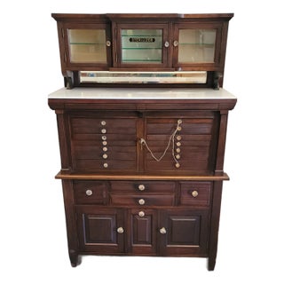 Antique Victorian 1890s Dental Cabinet By: American Cabinet Company Mahogany Solid Wood For Sale