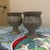1980s Vintage Mid-Century Studio Art Pottery Goblets – Set of 2 Hand-Thrown Speckled Stoneware Chalices For Sale - Image 5 of 7