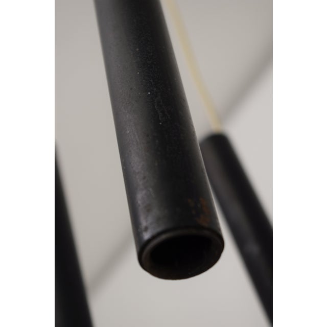 Brass and Metal Chandelier attributed to Stilnovo, 1950s For Sale - Image 11 of 13