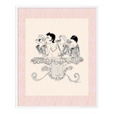 Opera and Peacocks by Carly Kuhn in White Frame, Small Art Print For Sale