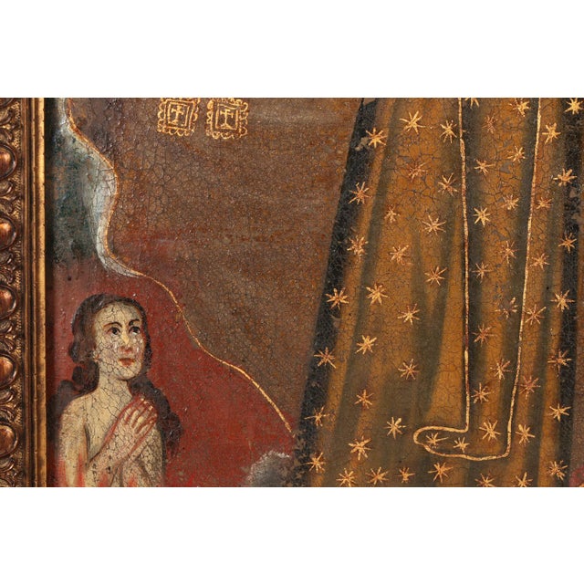 Paint Our Lady of Carmel, Oil on Canvas, 19th Century For Sale - Image 7 of 14