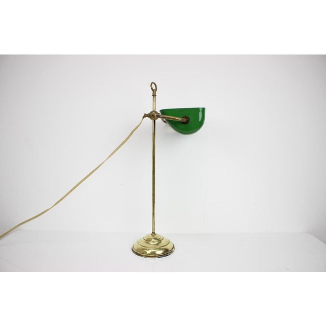 Gold Art Deco Banker Table Lamp, Czechoslovakia, 1930s For Sale - Image 8 of 10
