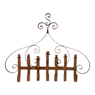 Antique Wrought Iron Wall Candle Holder For Sale