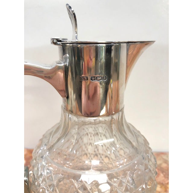 1932 English Sterling Silver and Cut Glass Port Decanter Chairish