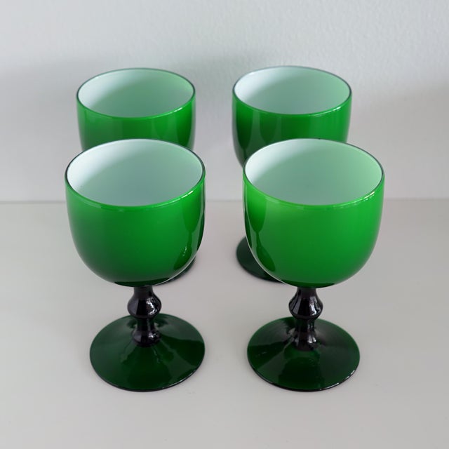 1960s Carlo Moretti Italian Green Cased Glasses- Set of 36 For Sale - Image 14 of 15