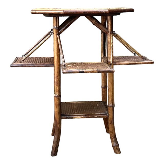 Vintage Octagon Bamboo Side Table For Sale