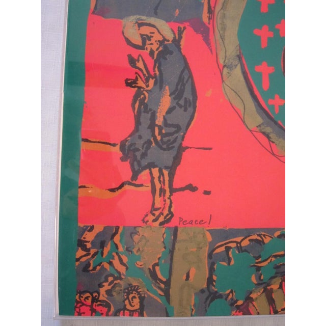 Dark Pink Vintage 60's Serigraph, Alice Leonard For Sale - Image 8 of 10