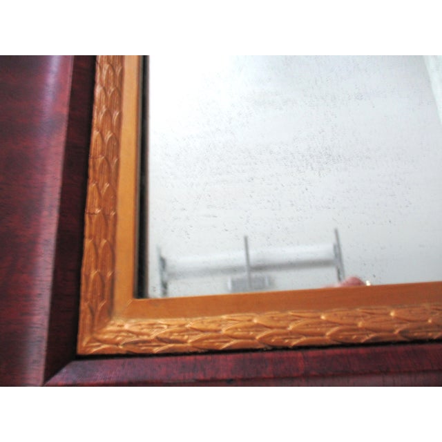 Traditional Antique French Empire Mahogany & Gold Interior Mantle Mirror For Sale - Image 3 of 12
