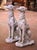 2010s Pair of Vintage French Outdoor Weathered Carved Stone Greyhound Dog Sculptures For Sale - Image 5 of 9