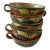 Set of 6 Vintage Hand Painted Mexican Pottery Cups For Sale
