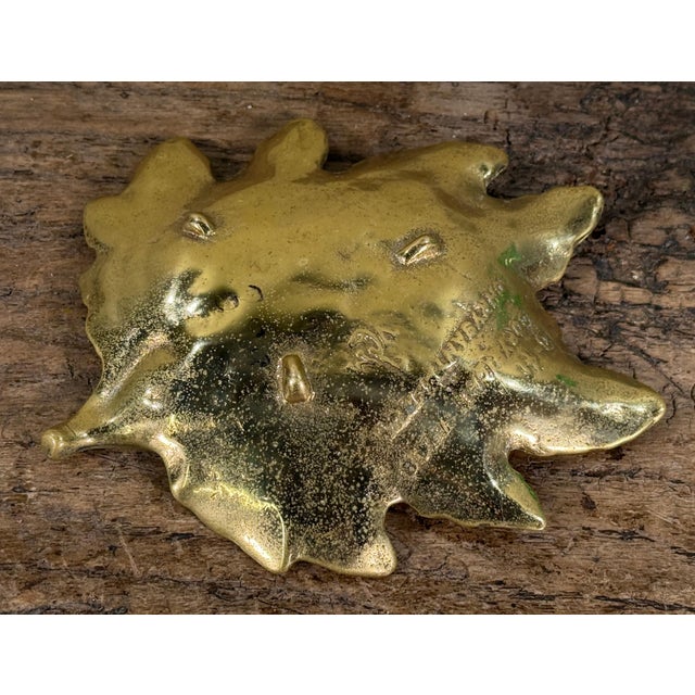 Virginia Metalcrafters Solid Brass Leaf Catchalls, Lotus, Violet & Chrysanthemum - Set of 3 For Sale - Image 14 of 17