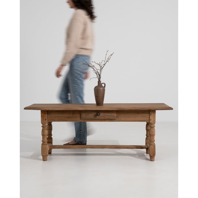 French Provincial Oak Coffee Table with Drawer, Circa 1970 For Sale - Image 9 of 14