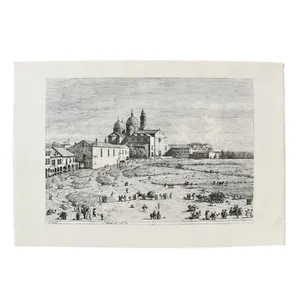 1600’s Etching of Cityscape of Giovanni Antonio Canal (Canaletto) Etching of Prato Della Venice Italy 1697 - 1768