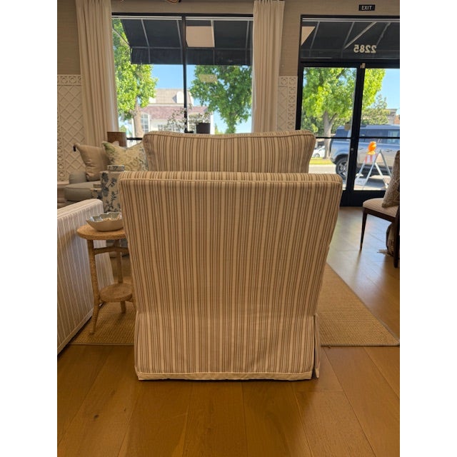 Traditional Ginger Skirted Chair For Sale - Image 3 of 4
