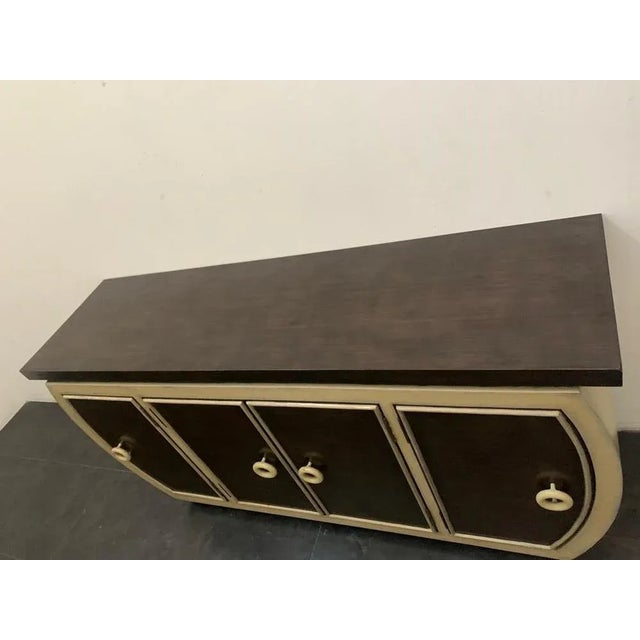 Art Deco Style Lacquered Sideboard with Rounded Sides, 1990s For Sale - Image 4 of 13