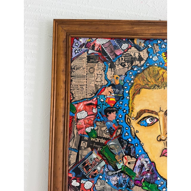 Paint Large Serg Graff "American Legend" Mixed Media Original Contemporary Painting For Sale - Image 7 of 12