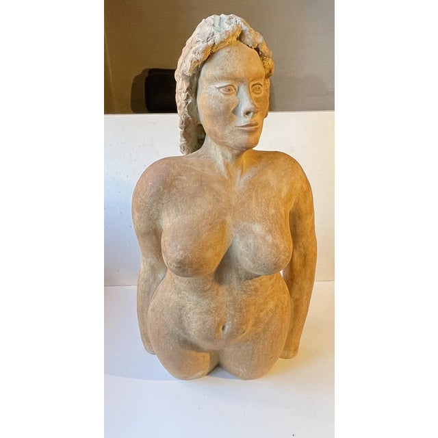 Ceramic Vintage Italian Terracotta Sculpture of Voluptuous Nude Female Torso, 1950s For Sale - Image 7 of 18
