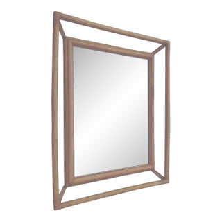 Vintage Rattan Wall Mirror For Sale